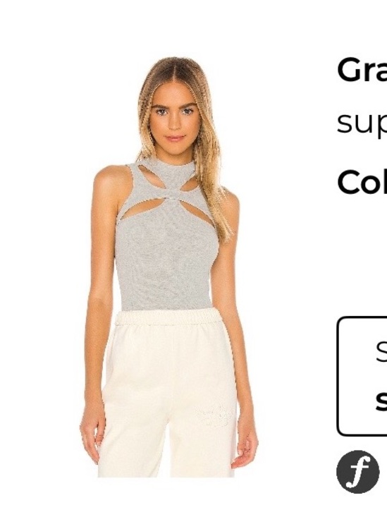 superdown Tops - superdown Grey Cut-Out Knit Tank